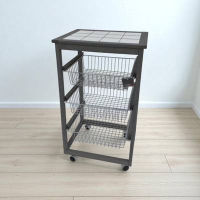 LIBEROSHOPPING Carrello Da Cucina Portafrutta Con 3 Cestelli Senza Base Grigio LIBEROSHOPPING Carrello Da Cucina Portafrutta Con 3 Cestelli Senza Base Grigio