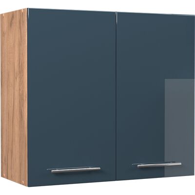 Vicco Pensile Da Cucina Fame-line, Blu Scuro Lucido/rovere Dorato, 80 Cm, Vicco Pensile Da Cucina Fame-line, Blu Scuro Lucido/rovere Dorato, 80 Cm,
