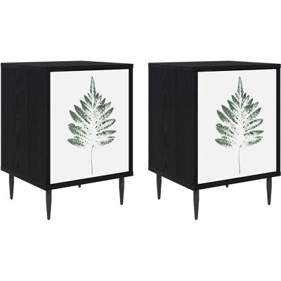 VIDAXL Armadio Da Notte Hanau 2 Pz Rovere Nero 36 X 33 X 51 Cm VIDAXL Armadio Da Notte Hanau 2 Pz Rovere Nero 36 X 33 X 51 Cm