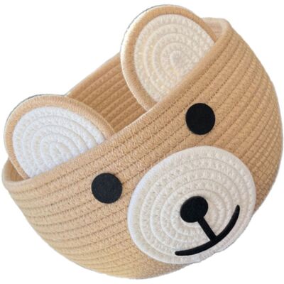 OEM Cesto In Morbido Cotone Intrecciato Con Motivo Orsetto - Kaki1 OEM Cesto In Morbido Cotone Intrecciato Con Motivo Orsetto - Kaki1