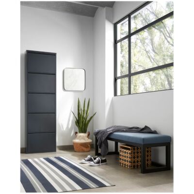 MARCA Scarpiera In Metallo Nero Opaco 50 X 15 X H 172 Cm A 5 Ante A Ribalta Salvaspazio MARCA Scarpiera In Metallo Nero Opaco 50 X 15 X H 172 Cm A 5 Ante A Ribalta Salvaspazio
