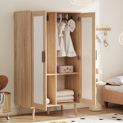OKMYHOME Armadio 2 Ante Con Asta Appendiabiti Mdf 80x46x141,5 Cm OKMYHOME Armadio 2 Ante Con Asta Appendiabiti Mdf 80x46x141,5 Cm