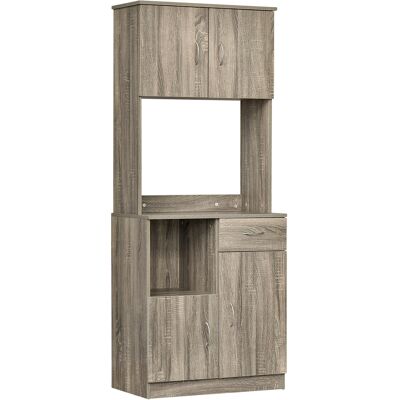 TORMATOR Credenza Moderna Per Cucina O Sala Da Pranzo, Mobile Buffet Con Armadietti E Cassetti In Legno, Grigio, 71x41x178cm TORMATOR Credenza Moderna Per Cucina O Sala Da Pranzo, Mobile Buffet Con Armadietti E Cassetti In Legno, Grigio, 71x41x178cm