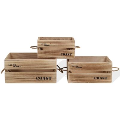 MOBILI REBECCA - Rebecca Mobili Set 3 Cassette Scatole Legno Portaoggetti Legno Chiaro 17x36x25 MOBILI REBECCA - Rebecca Mobili Set 3 Cassette Scatole Legno Portaoggetti Legno Chiaro 17x36x25