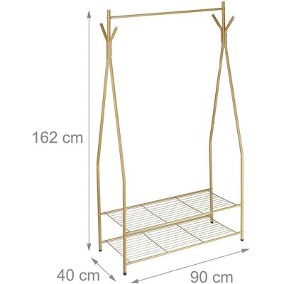 HELLOSHOP26 - 162 cm Metal Brown Coat Rack - Appendiabiti HELLOSHOP26 - 162 cm Metal Brown Coat Rack - Appendiabiti