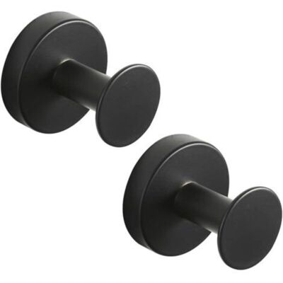 OEM Gancio Appendiabiti Rotondo In Acciaio Inox, Finitura Verniciata Nera, Gancio Appendiabiti Da Parete, Portasciugamani In Stile Moderno, 2 Pezzi - Crezuo OEM Gancio Appendiabiti Rotondo In Acciaio Inox, Finitura Verniciata Nera, Gancio Appendiabiti Da Parete, Portasciugamani In Stile Moderno, 2 Pezzi - Crezuo