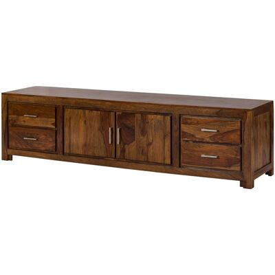 Massivmoebel24 Mobile Tv Sheesham Marrone Laccato 220x50x56 Cm Montato Metro Life 140 Massivmoebel24 Mobile Tv Sheesham Marrone Laccato 220x50x56 Cm Montato Metro Life 140