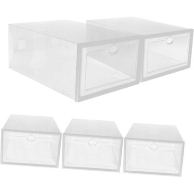 XISRENS Set Di 5 Scatole Porta Scarpe Trasparenti Impilabili, Organizer Per Scarpe Sportive Per Tutti I Giorni XISRENS Set Di 5 Scatole Porta Scarpe Trasparenti Impilabili, Organizer Per Scarpe Sportive Per Tutti I Giorni