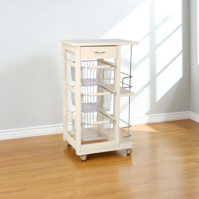 LIBEROSHOPPING Carrello Da Cucina Slim Portafrutta Con Portabottiglie Avorio LIBEROSHOPPING Carrello Da Cucina Slim Portafrutta Con Portabottiglie Avorio
