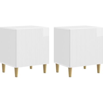 VIDAXL Armadio Da Notte 2 Pcs Bianco Lucido 43 X 34,5 X 50 Cm VIDAXL Armadio Da Notte 2 Pcs Bianco Lucido 43 X 34,5 X 50 Cm
