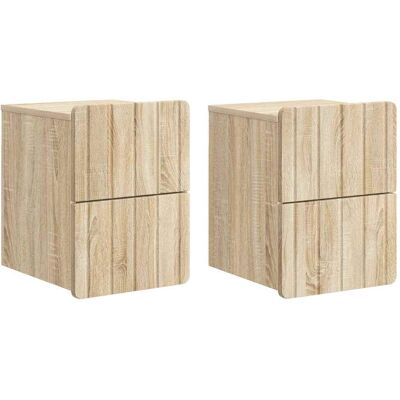 VIDAXL Mobiletto Da Notte A Muro 2 Pcs Rovere Sonoma 33 X 34,5 X VIDAXL Mobiletto Da Notte A Muro 2 Pcs Rovere Sonoma 33 X 34,5 X
