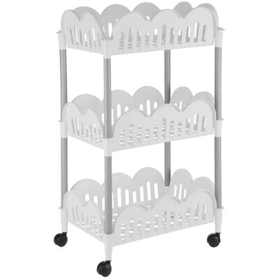 IPERBRIKO Carrello Trolly 3 Cesti Bianco 40x30xh68 Cm IPERBRIKO Carrello Trolly 3 Cesti Bianco 40x30xh68 Cm