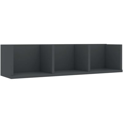 VIDAXL Scaffale Porta Cd A Parete Grigio 75x18x18 Cm Legno Multistrato VIDAXL Scaffale Porta Cd A Parete Grigio 75x18x18 Cm Legno Multistrato