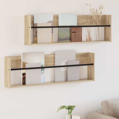 VIDAXL Scaffale Per Riviste 2 Pcs Rovere Sonoma 100 X 12 X 30 Cm VIDAXL Scaffale Per Riviste 2 Pcs Rovere Sonoma 100 X 12 X 30 Cm