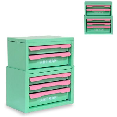 FOCTRO Organizzatore Da Scrivania A Cassetto, Strumento Magico Per Organizzare Le Postazioni Di Lavoro, Ripiano Portaoggetti Per Articoli Da Ufficio, Mobiletto Per Cosmetici – Verde Crema E Rosa, 2+3 Livelli FOCTRO Organizzatore Da Scrivania A Cassetto, Strumento Magico Per Organizzare Le Postazioni Di Lavoro, Ripiano Portaoggetti Per Articoli Da Ufficio, Mobiletto Per Cosmetici – Verde Crema E Rosa, 2+3 Livelli