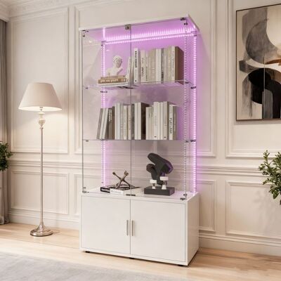 OEM Vetrina In Vetro - Vetrina Da Salotto - Led Integrato - 3 Ripiani - Armadio OEM Vetrina In Vetro - Vetrina Da Salotto - Led Integrato - 3 Ripiani - Armadio