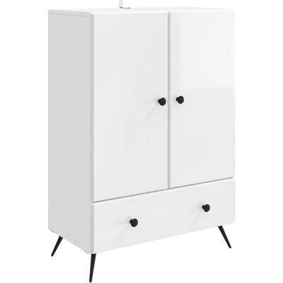 VIDAXL Credenza Bianco Lucido 66 X 34,5 X 95 Cm Legno Ingegnerizzato VIDAXL Credenza Bianco Lucido 66 X 34,5 X 95 Cm Legno Ingegnerizzato