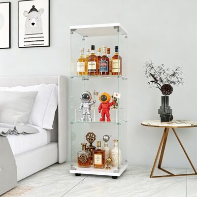 JOOKGBD -vetrina In Vetro,3 Ripiani,1 Anta Con Serratura,vetro Temperato,armadio Da Collezione Moderno,per Soggiorno,camera,sala Da Pranzo,ufficio,125x42x36 Cm,bianco JOOKGBD -vetrina In Vetro,3 Ripiani,1 Anta Con Serratura,vetro Temperato,armadio Da Collezione Moderno,per Soggiorno,camera,sala Da Pranzo,ufficio,125x42x36 Cm,bianco