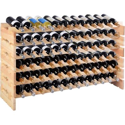 COSTWAY - Portabottiglie Per Vino In Legno, Scaffale Per 72 Bottiglie Di Vino, Cantinetta Porta Vino, 119 X 29 X 71,5 Cm, Naturale COSTWAY - Portabottiglie Per Vino In Legno, Scaffale Per 72 Bottiglie Di Vino, Cantinetta Porta Vino, 119 X 29 X 71,5 Cm, Naturale