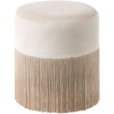 BELIANI Pouf In Velluto Beige Virginia BELIANI Pouf In Velluto Beige Virginia