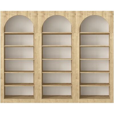 Unique Libreria Con 6 Nicchie Naturale Chiaro - Lotto Di 3 - Cymora Unique Libreria Con 6 Nicchie Naturale Chiaro - Lotto Di 3 - Cymora