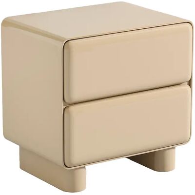 Unique Comodino Con 2 Cassetti Mdf Beige Laccato - Aunela Unique Comodino Con 2 Cassetti Mdf Beige Laccato - Aunela