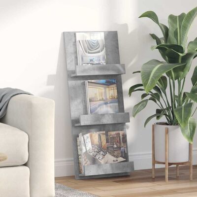 VIDAXL Scaffale Per Riviste Grigio Cemento 43 X 11 X 102 Cm VIDAXL Scaffale Per Riviste Grigio Cemento 43 X 11 X 102 Cm