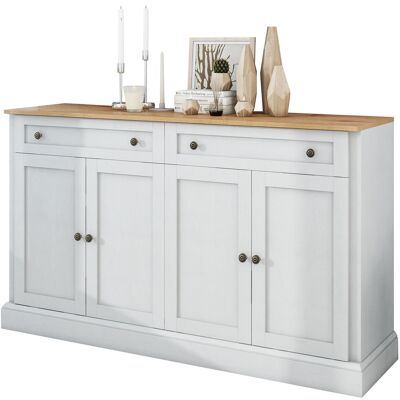 STILVORA Madia Con 4 Ante E 2 Cassetti, Ripiani Regolabili, In Mdf E Pannelli Di Particelle, 150 X 40 X 86 Cm STILVORA Madia Con 4 Ante E 2 Cassetti, Ripiani Regolabili, In Mdf E Pannelli Di Particelle, 150 X 40 X 86 Cm