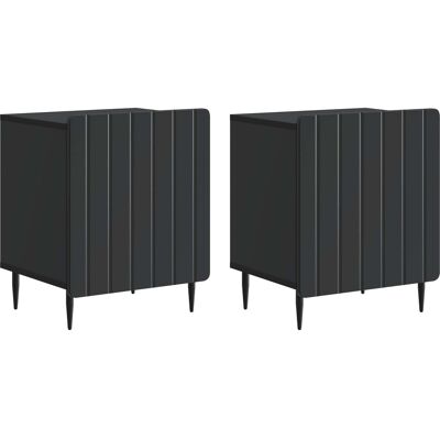 VIDAXL Armadio Da Notte 2 Pcs Nero 43 X 34,5 X 52 Cm VIDAXL Armadio Da Notte 2 Pcs Nero 43 X 34,5 X 52 Cm