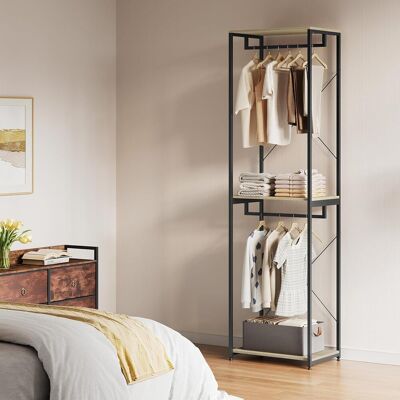 WOLTU Stand Appendiabiti In Legno Attaccapanni Guardaroba Per Cameretta Scaffale Rovere Chiaro+nero - WOLTU Stand Appendiabiti In Legno Attaccapanni Guardaroba Per Cameretta Scaffale Rovere Chiaro+nero -