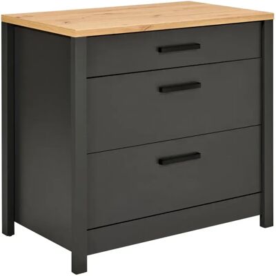 M&S Mobile Base Per Cucina Piano Cottura Con 3 Cassetti Antracite Rovere M&S Mobile Base Per Cucina Piano Cottura Con 3 Cassetti Antracite Rovere