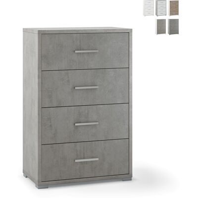 SARMOG - Cassettiera Cemento Con 4 Cassetti In Legno Nobilitato. SARMOG - Cassettiera Cemento Con 4 Cassetti In Legno Nobilitato.