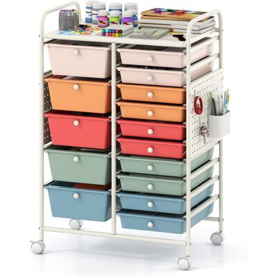 COSTWAY Carrello Portaoggetti Con 14 15 Cassetti Removable Carrello Organizzatore In Plastica Mobile Con Ruote Bloccanti Salvaspazio Ampio Piano In Metallo Pa COSTWAY Carrello Portaoggetti Con 14 15 Cassetti Removable Carrello Organizzatore In Plastica Mobile Con Ruote Bloccanti Salvaspazio Ampio Piano In Metallo Pa
