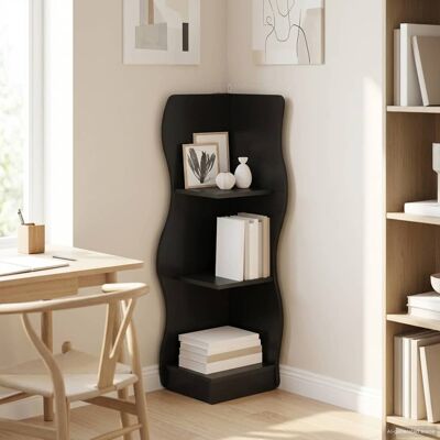 VIDAXL Mensola Angolare Nero 34 X 33 X 102 Cm Legno VIDAXL Mensola Angolare Nero 34 X 33 X 102 Cm Legno