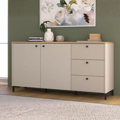 MITEPEK Madia 2 Ante, 3 Cassetti Cannettati E Top Rovere Unit MITEPEK Madia 2 Ante, 3 Cassetti Cannettati E Top Rovere Unit