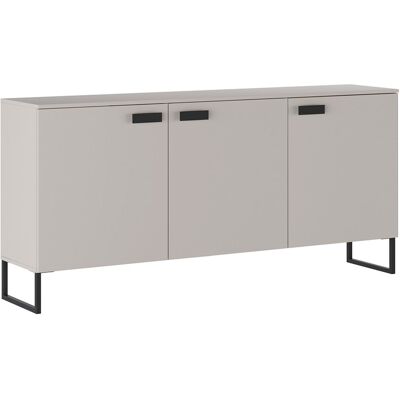 BRICOZONE Madia Con 3 Ante E Ripiani Interni Mobile Soggiorno Moderno In Melaminico Con Maniglie E Piedini Neri Per Sala Da Pranzo Elegante 184 X 86 X 40 Cm Cashmere BRICOZONE Madia Con 3 Ante E Ripiani Interni Mobile Soggiorno Moderno In Melaminico Con Maniglie E Piedini Neri Per Sala Da Pranzo Elegante 184 X 86 X 40 Cm Cashmere