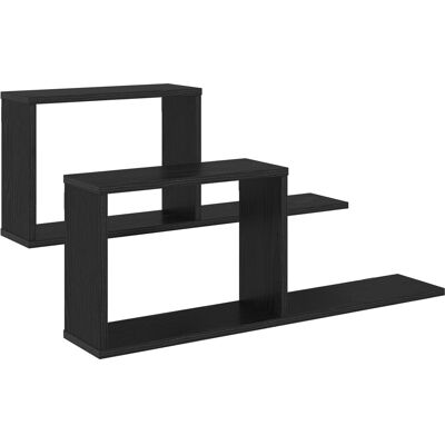 VIDAXL Scaffali Flottanti 2 Pz Rovere Nero 80 X 15 X 30 Cm VIDAXL Scaffali Flottanti 2 Pz Rovere Nero 80 X 15 X 30 Cm