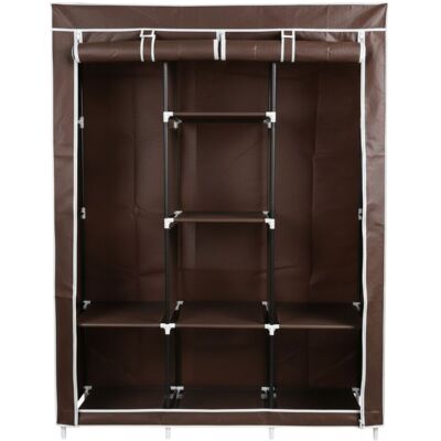 DASCK - Armadio Guardaroba In Tessuto Smontabile 128 X 45 X 170 Cm - Marrone DASCK - Armadio Guardaroba In Tessuto Smontabile 128 X 45 X 170 Cm - Marrone