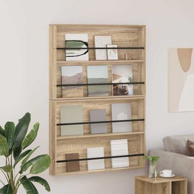 VIDAXL Scaffale Per Riviste 2 Pcs Rovere Sonoma 100 X 12 X 70 Cm VIDAXL Scaffale Per Riviste 2 Pcs Rovere Sonoma 100 X 12 X 70 Cm