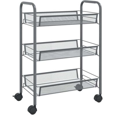 MAISON EXCLUSIVE - Carrello Da Cucina Con 3 Ripiani Grigio 46x26x64 Cm In Ferro MAISON EXCLUSIVE - Carrello Da Cucina Con 3 Ripiani Grigio 46x26x64 Cm In Ferro