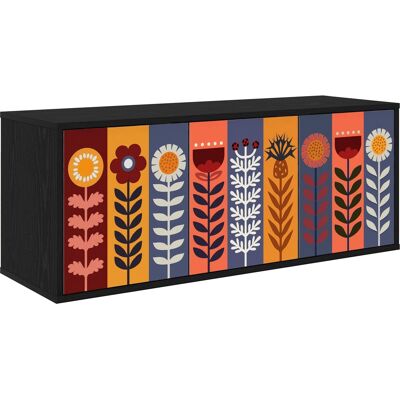 VIDAXL Mobile Tv Da Parete Essen 102 X 33 X 40 Cm Rovere Nero VIDAXL Mobile Tv Da Parete Essen 102 X 33 X 40 Cm Rovere Nero