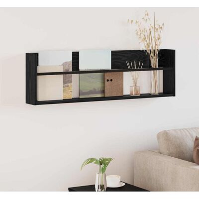 VIDAXL Scaffale Per Riviste Rovere Nero 100 X 12 X 30 Cm VIDAXL Scaffale Per Riviste Rovere Nero 100 X 12 X 30 Cm