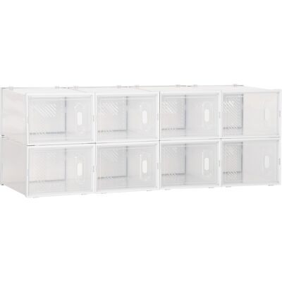 OEM Mobile Scarpiera Modulare Salvaspazio, 8 Cubi 28x36x21 Cm In Plastica Pp, Bianco OEM Mobile Scarpiera Modulare Salvaspazio, 8 Cubi 28x36x21 Cm In Plastica Pp, Bianco