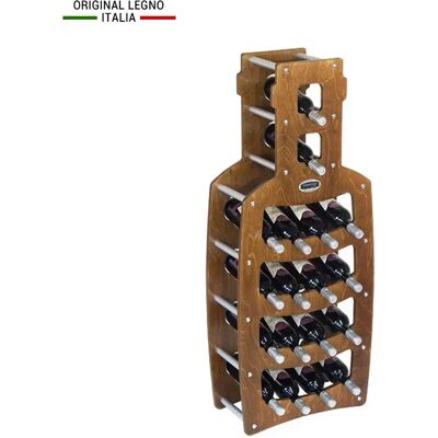 ORIGINAL LEGNO ITALIA - Cantinetta Portabottiglie In Legno Scaffale Mobile Per Bottiglie Vino Made In Italy Mod. Bottiglia Noce B.18 L50 X P25 X 120h ORIGINAL LEGNO ITALIA - Cantinetta Portabottiglie In Legno Scaffale Mobile Per Bottiglie Vino Made In Italy Mod. Bottiglia Noce B.18 L50 X P25 X 120h