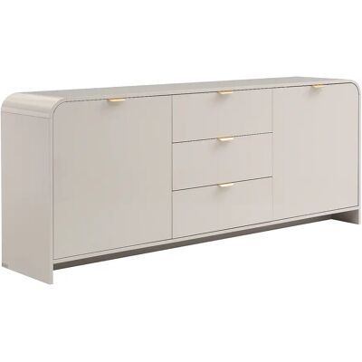 Unique Credenza 2 Ante E 3 Cassetti Beige E Dorato - Oralino Unique Credenza 2 Ante E 3 Cassetti Beige E Dorato - Oralino