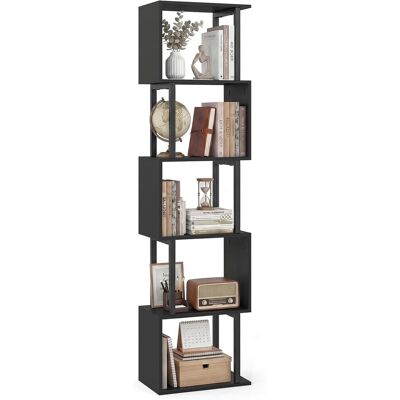 COSTWAY Libreria A 5 Livelli In Legno,struttura In Metallo,per Camera Ufficio,38x23x147 Cm,nero COSTWAY Libreria A 5 Livelli In Legno,struttura In Metallo,per Camera Ufficio,38x23x147 Cm,nero