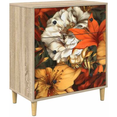 VIDAXL Cassettiera Gennep Stampa A Gigli 66 X 36,5 X 75 Cm Sonoma VIDAXL Cassettiera Gennep Stampa A Gigli 66 X 36,5 X 75 Cm Sonoma