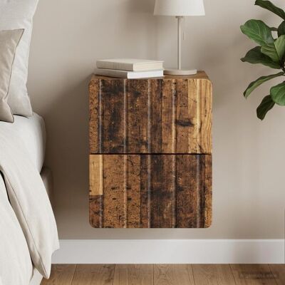 VIDAXL Mobiletto Da Notte A Muro Legno Antico 33 X 34,5 X 43 Cm VIDAXL Mobiletto Da Notte A Muro Legno Antico 33 X 34,5 X 43 Cm