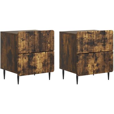 VIDAXL Armadio Da Notte 2 Pz Rovere Fumo 43 X 34,5 X 49,5 Cm VIDAXL Armadio Da Notte 2 Pz Rovere Fumo 43 X 34,5 X 49,5 Cm
