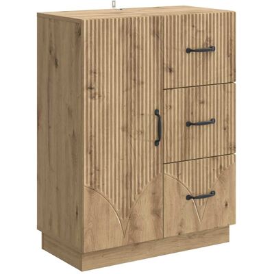 VIDAXL Credenza Con Cassetto Rovere Artigianale 66 X 34,5 X 87 Cm VIDAXL Credenza Con Cassetto Rovere Artigianale 66 X 34,5 X 87 Cm